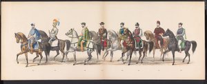 莱顿学生化妆舞会，1870 年（图版 13）
1870 年 6 月 7 日莱顿学生会成员为庆祝莱顿大学建校 295 周年而举行的化装游行，代表 1870 年莱顿之行。 作者 杰拉杜斯·约翰内斯·博斯