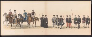 莱顿学生化妆舞会，1870 年（图版 6）
1870 年 6 月 7 日莱顿学生联谊会成员为庆祝莱顿大学建校 295 周年而举行的化装游行，代表 1870 年莱顿之行。 作者 杰拉杜斯·约翰内斯·博斯