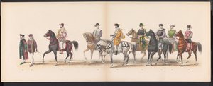 莱顿学生化妆舞会，1870 年（图版 8）
1870 年 6 月 7 日莱顿学生兄弟会成员为庆祝莱顿大学建校 295 周年而举行的化装游行，描绘了 1870 年莱顿之行。 作者 杰拉杜斯·约翰内斯·博斯