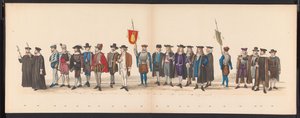莱顿学生化妆舞会，1875 年（图版 8）
1875 年 6 月 15 日莱顿学生联谊会成员为庆祝莱顿大学建校 300 周年而举行的化妆舞会，描绘了莱顿大学，如图所示。 作者 杰拉杜斯·约翰内斯·博斯