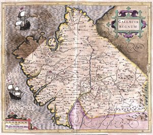 加利西亚，圣地亚哥德孔波斯特拉，Monforte de Lemos，西班牙西北部（雕刻 作者 Gerardus Mercator