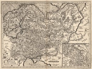 俄罗斯暨Confinijs。俄罗斯地图，1587年。