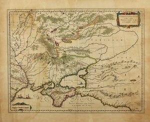 牛磺酸Chersonesus。克里米亚地图，1595年