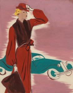 1930年代女性时尚-披肩连衣裙- Hartung