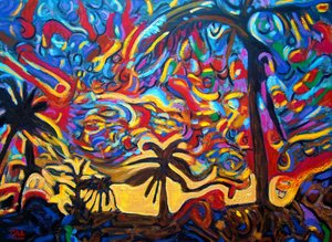 Tarahumara Vision》，2023 年，布面油画 作者 格哈特·伊斯林豪斯