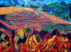 毗湿奴葡萄园》，2022 年（布面油画） 作者 格哈特·伊斯林豪斯