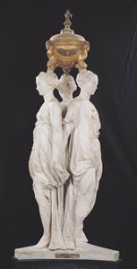 The Three Graces，与Henri II（1519-59）1559（大理石）的心脏的丧葬纪念碑