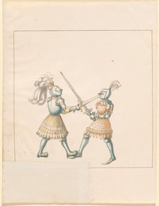 Freydal, 《马克西米利安一世皇帝的比武和锦标赛》：徒步战斗（比武）（第三卷）：图版158 作者 德国 16 世纪