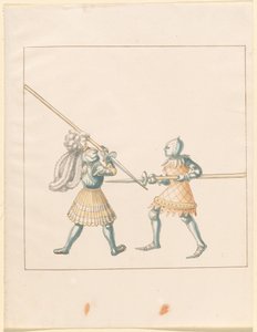 Freydal, 《马克西米利安一世皇帝的比武和锦标赛》：徒步战斗（比武）（第三卷）：图版147 作者 德国 16 世纪