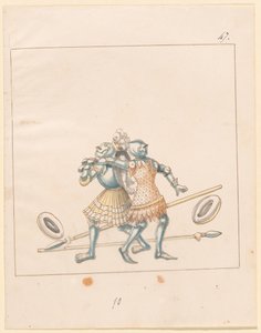 Freydal, 《马克西米利安一世皇帝的比武和锦标赛》：徒步战斗（比武）（第三卷）：图版152 作者 德国 16 世纪