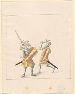 Freydal, 《马克西米利安一世皇帝的比武和锦标赛》：徒步战斗（比武）（第三卷）：图版155 作者 德国 16 世纪