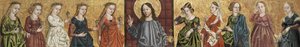 救世主蒙迪（Salvator Mundi）身旁是智者和愚蠢的处女。 1500 作者 德国大师