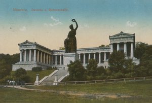 慕尼黑巴伐利亚雕像和 Ruhmeshalle。明信片寄于 1913 年。 作者 德国摄影师