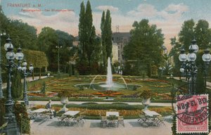 法兰克福，棕榈园，花圃。明信片寄于 1913 年。 作者 德国摄影师