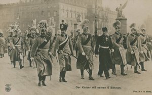 德国皇帝威廉二世和他的六个儿子。明信片寄于 1913 年。 作者 德国摄影师