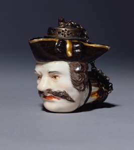 约1750年（瓷器）制成的迈森肖像管碗，饰以施密德（Schmiedel）头 作者 德国学校