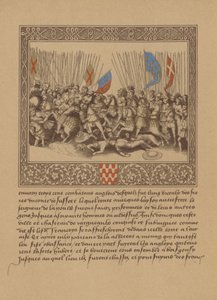 法国16世纪手稿的一页，描绘了Froissarts Chronicles的场景 作者 德国学校