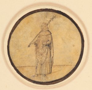 描绘法国圣路易右肩手持权杖的圆顶画 作者 德国学校