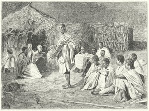 阿比西尼亚的一位旅行吟游诗人和他的听众（版画） 作者 德国学校