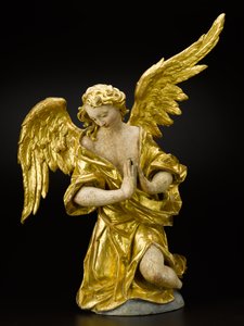 崇拜天使，约1735年至1760年（木材，彩色和金箔） 作者 德国学校