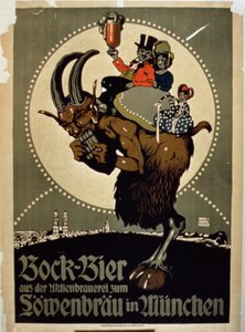 来自慕尼黑Lowenbrau Brewery的Bock Beer广告 作者 德国学校