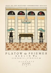 Advertisement for "Flatow & Priemer", from Styl, pub.1922 (pochoir print) 作者 德国学校