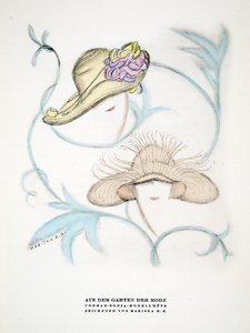 康拉德-索尼亚的帽子广告，选自《风格》，1922 年出版（pochoir 印刷品） 作者 德国学校