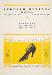 鲁道夫-赫尔佐格鞋的广告，来自《Styl》，1922年出版（宝色印刷）。 作者 德国学校