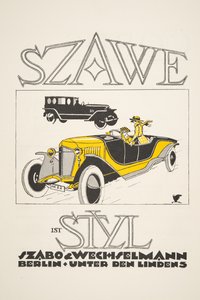 Advertisement for Szawe (Szabo & Wechselmann), from Styl, pub.1922 (pochoir print) 作者 德国学校