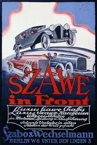 Szawe Motor Cars的广告，1921年 作者 德国学校