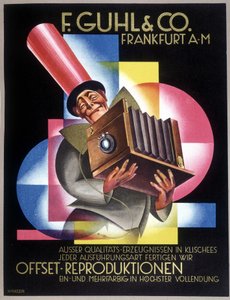 德国相机制造商Offset的广告。在 "Gebrauchs Graphik"，德国报纸上 作者 德国学校