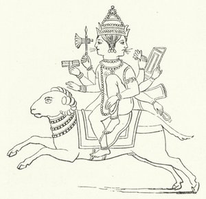 烈火，印度教火神（雕刻） 作者 德国学校
