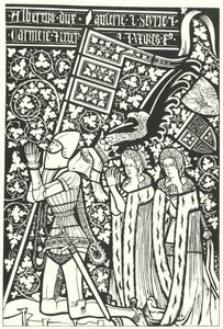 Albert III, Duke of Austria, with his two wives, Elisabeth of Bohemia and Beatrice of Nuremberg (engraving) 作者 德国学校
