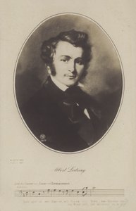 德国作曲家、演员和歌手阿尔伯特-罗尔茨（Albert Lortzing）（litho）。 作者 德国学校