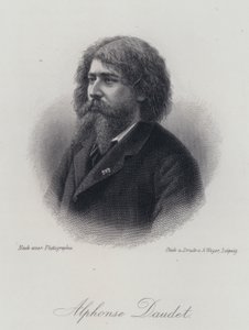 Alphonse Daudet，法国小说家（雕刻）。 作者 德国学校