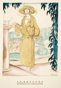 Am Brunnen，Johanna Marbach 的服装，选自《Styl》，1922 年出版（pochoir 印刷品） 作者 德国学校