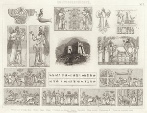 Ancient Assyria. Illustration for Bilder-Atlas (engraving) 作者 德国学校