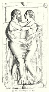 Ancient Etruscan sarcophagus lid from Vulci (engraving) 作者 德国学校