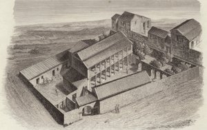 叙利亚穆德莱哈的古希腊房屋。 Bilder-Atlas 插图（雕刻） 作者 德国学校