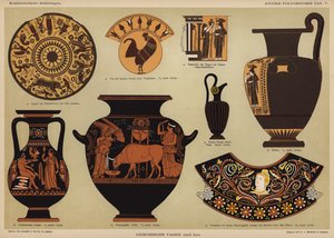 Ancient Greek polychrome vases (colour litho) 作者 德国学校