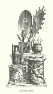 Ancient Roman tools for applying cosmetics (engraving) 作者 德国学校