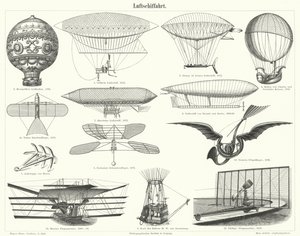 气球、飞艇和其他飞行器(雕刻) 作者 德国学校