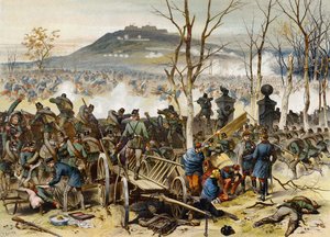 1871年1月19日，法国 - 普鲁士战争中的蒙特瓦莱森战役 作者 德国学校