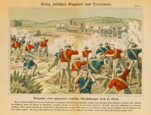 在1899年10月14日Maseking附近的第二次布尔战争期间，Boers抓住了一辆装甲的英国火车，由C. Burckhardts Nachf，Weissenburg出版，1899年 作者 德国学校