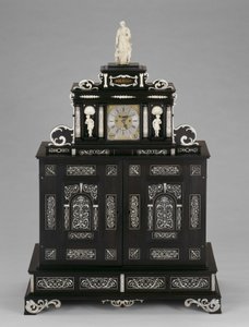内阁，约1660年（乌木，象牙，各种木材，黄铜和铁器皿） 作者 德国学校
