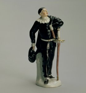 来自Wenzel Neu（d.1774）的Commedia dellArte系列的船长，为Kloster-Veilsdorf工厂，1764-5（瓷器）