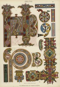 Celtic, Illumination of Manuscripts (colour litho) 作者 德国学校