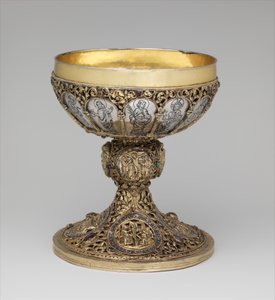 圣杯，约1230-50年（银，镀金银，尼尔洛和珠宝） 作者 德国学校