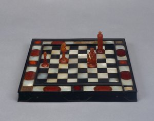 棋盘（乌木，珍珠母，琥珀和木头） 作者 德国学校