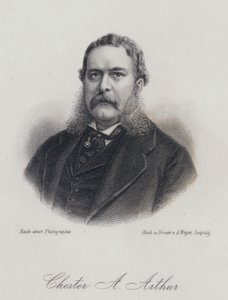 Chester A Arthur，美国政治家和美国第 21 任总统（版画） 作者 德国学校